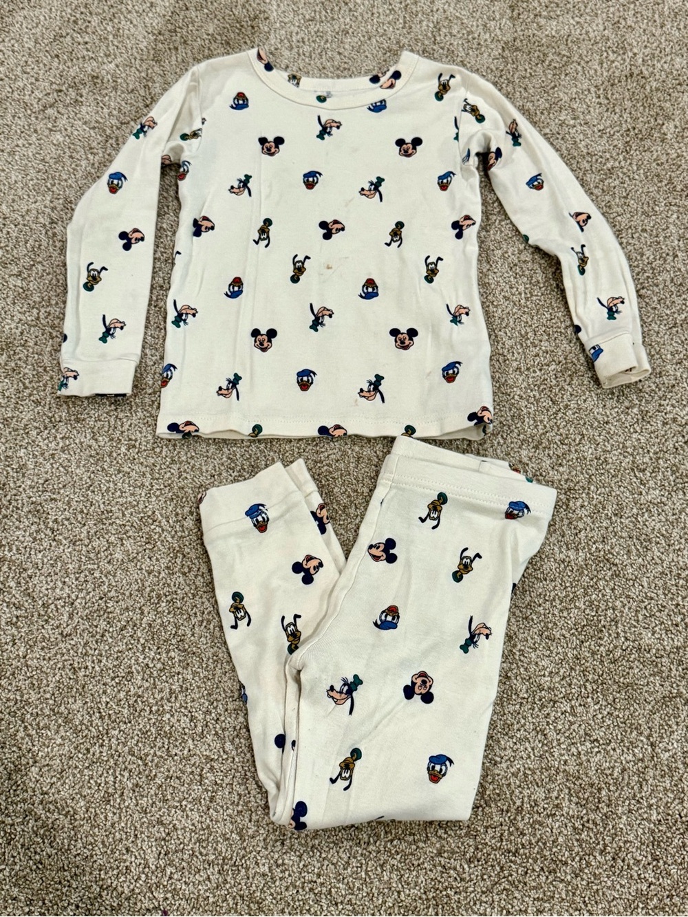 GAP Cream Kids Disney Character Print Pajama Set
